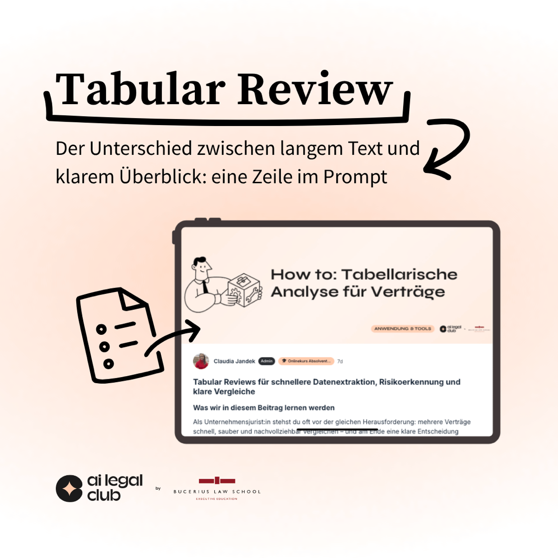 Tabular Review: Der Unterschied zwischen langem Text und klarem Überblick: eine Zeile im Prompt